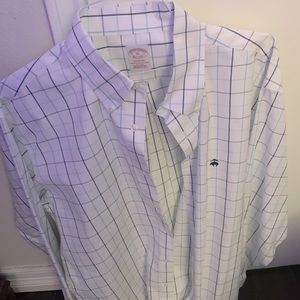 Mens XL brooks brothers dress shirt checkered/striped